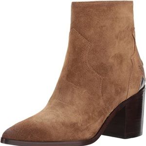 Frye Women's Brown Flynn Short Suede Boot W Metal